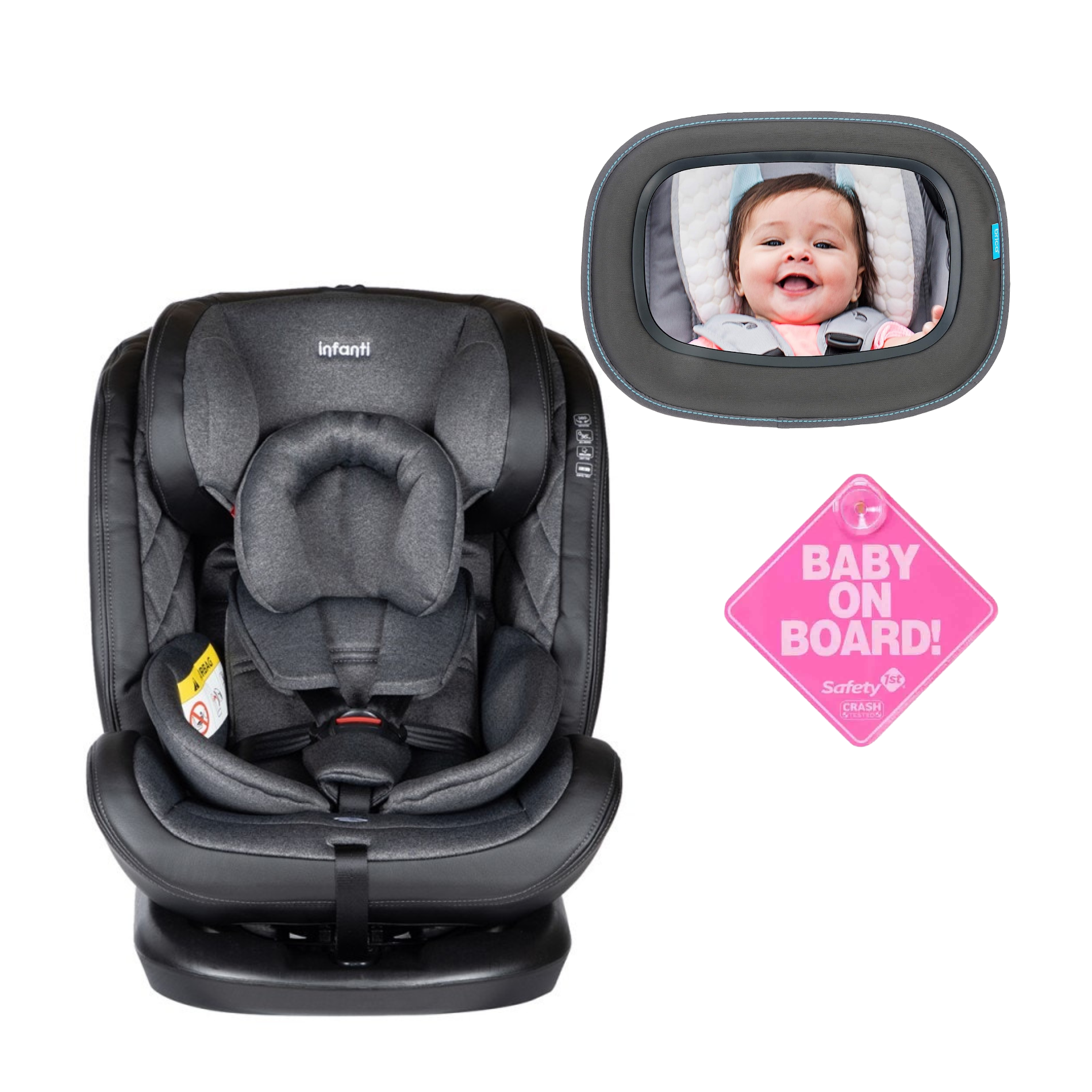Espejo Para Bebé Retrovisor Para Auto + Señal De Seguridad Color
