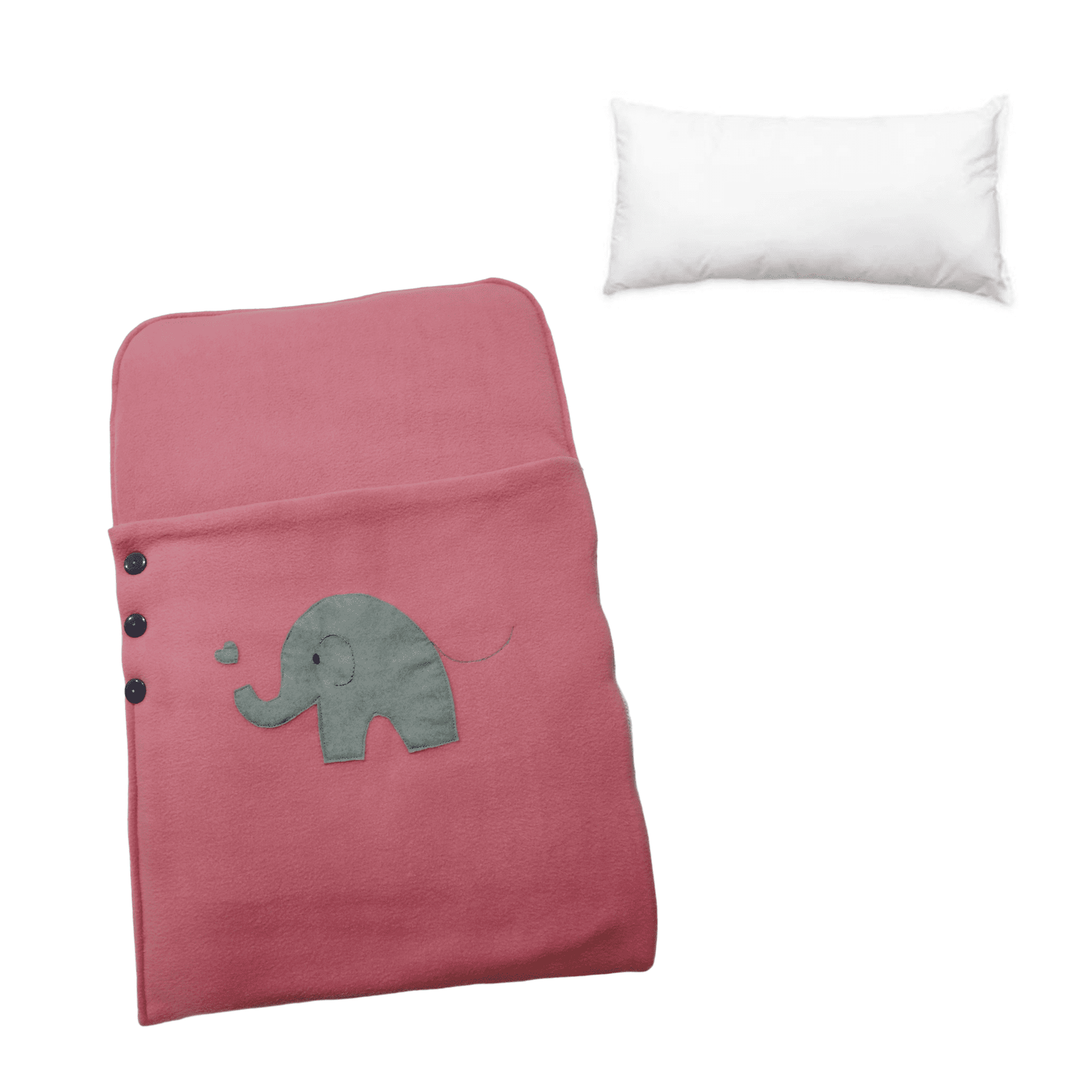 Set Saco de dormir Rosa más almohada hipoalergénica microporosa