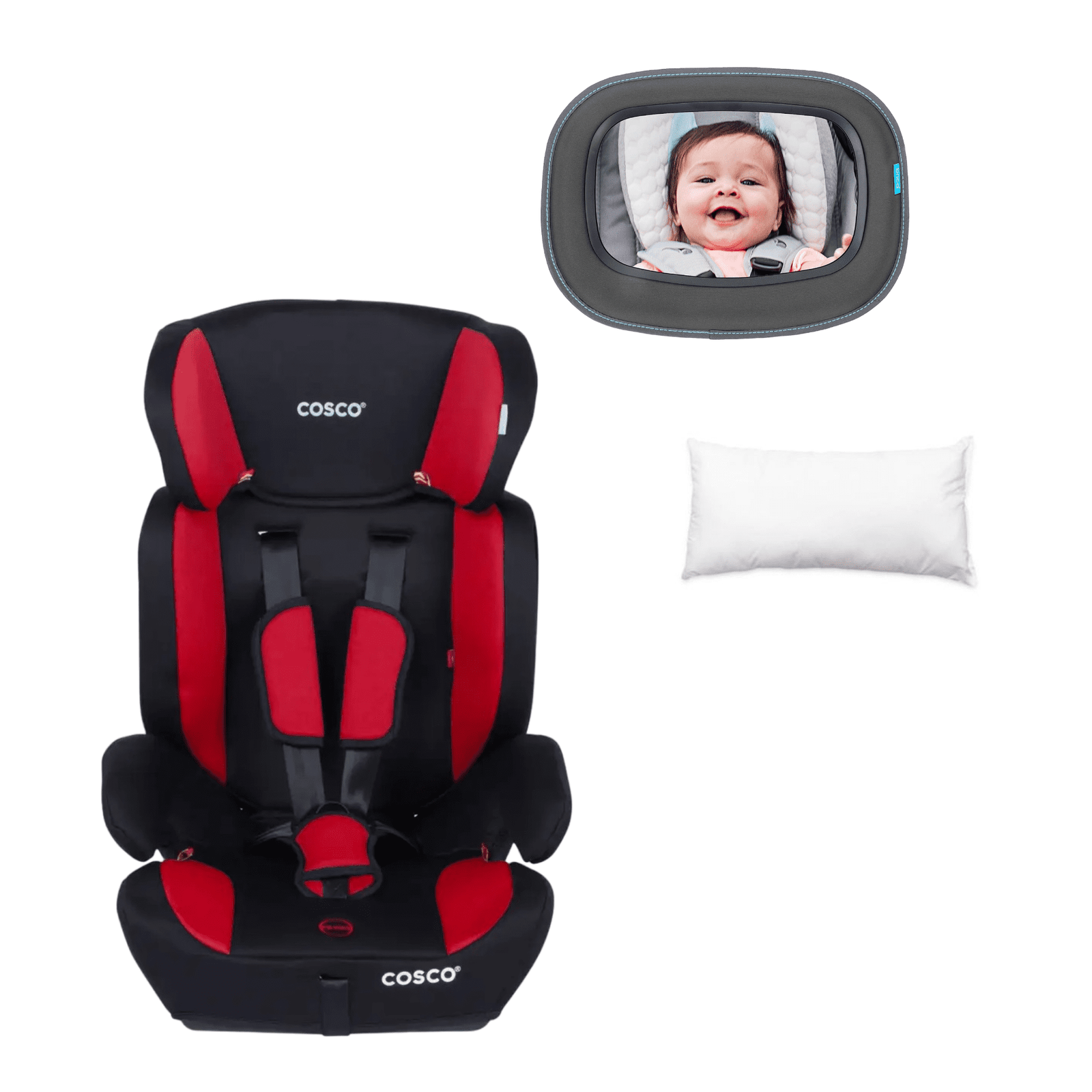 SILLA AUTO BUTACA HANGAR RED COSCO MAS ESPEJO Y ALMOHADILLA