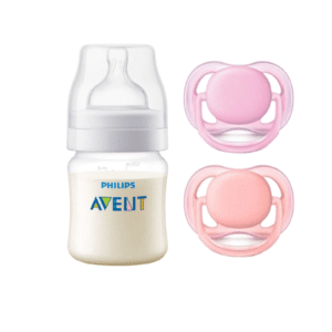 Pack Mamadera Anticolic 125 ml + 2 Chupetes 6-18m Pink
