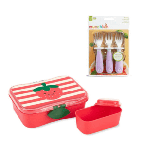 Pack Tupper de Alimento Zoo Fresas más Set 3 Tenedores