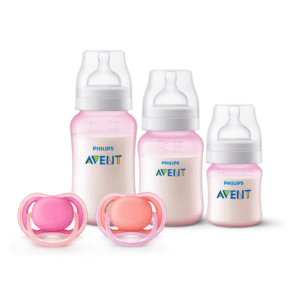 Set 3 Mamaderas Pink + Set de 2 chupetes 6-18 meses Pink