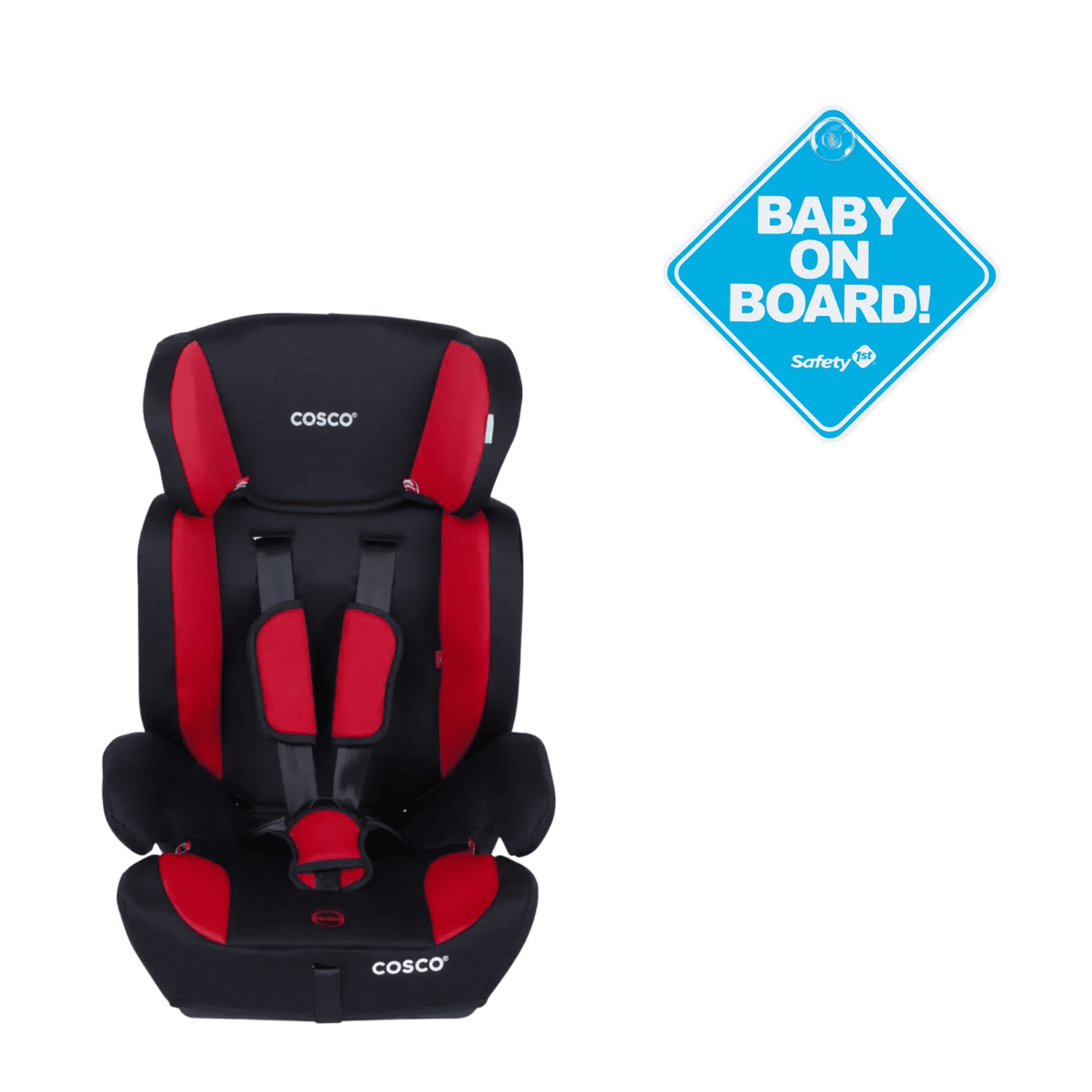 SILLA AUTO BUTACA HANGAR RED COSCO MAS LETRERO BEBE A BORDO