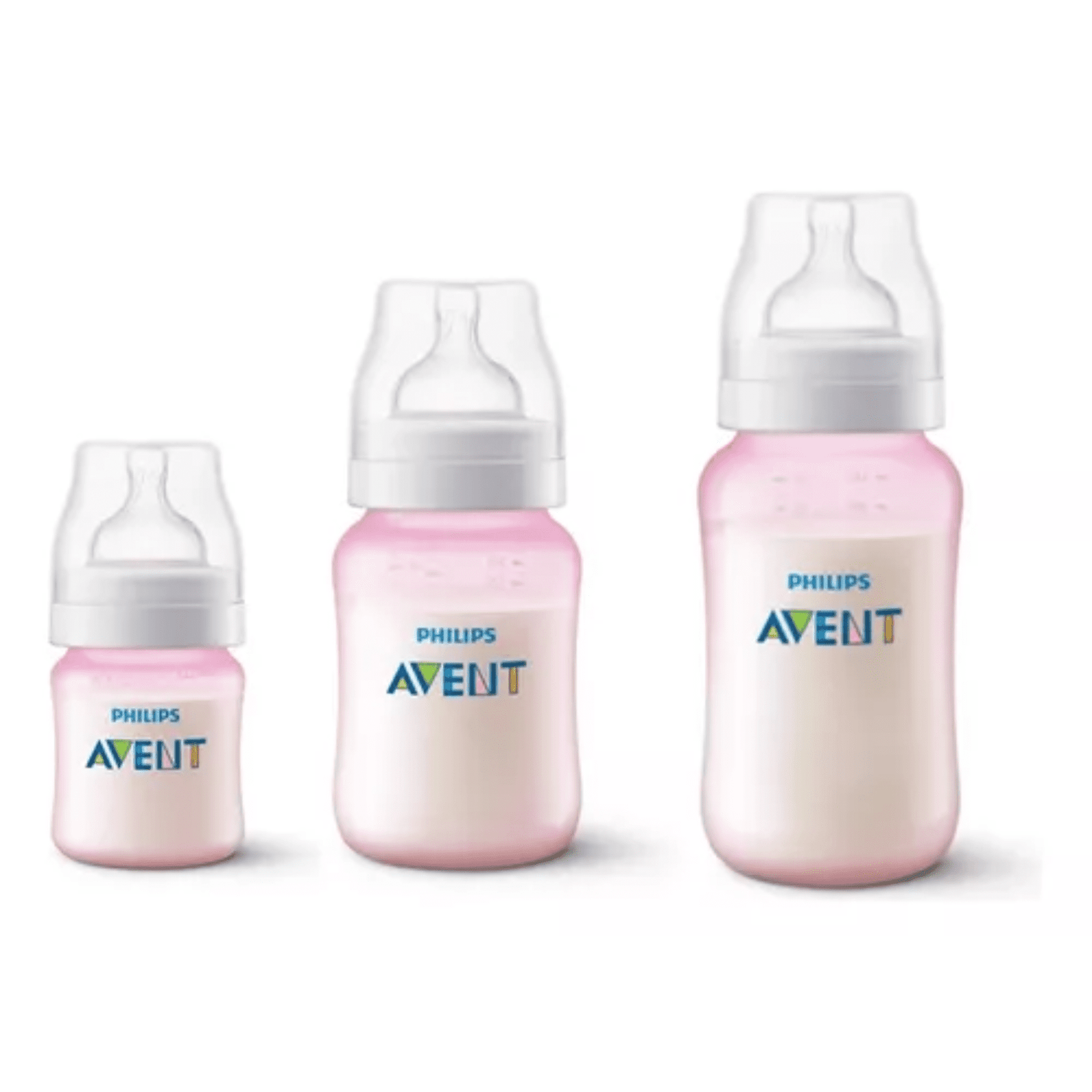 Set mamadera anti-colic 125 ML+260ML+330 ML Rosa - Imagen 3