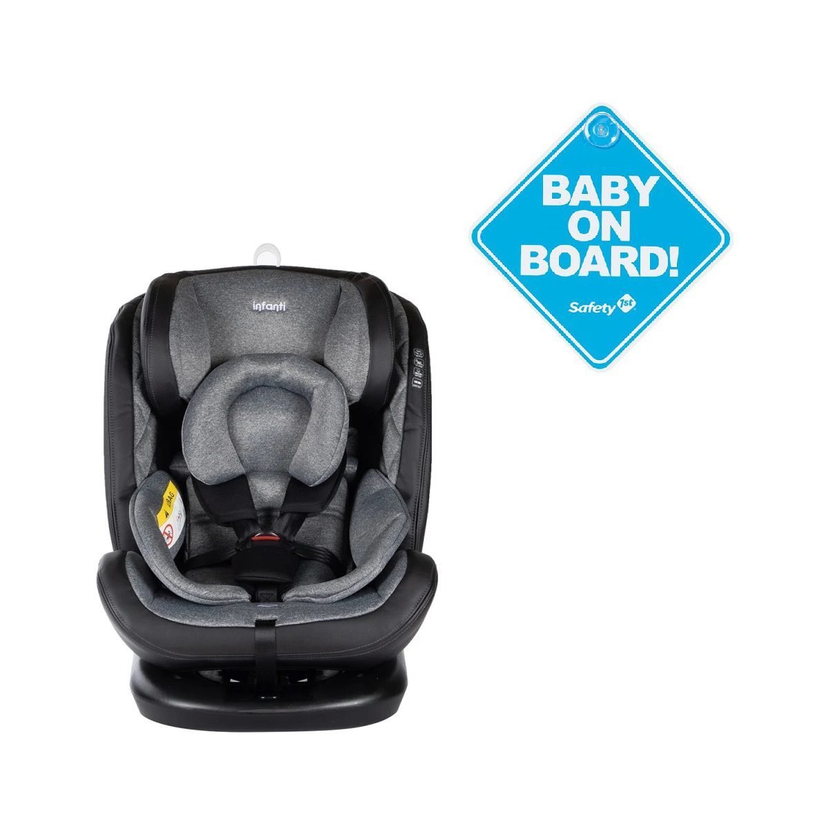 Silla auto convertible I-Giro 360° más Letrero Bebé a Bordo Azul/Rosado