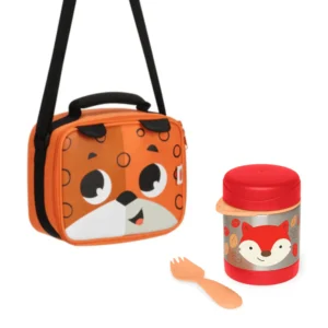 Pack Escolar Animales Lonchera León + Termo Zorro