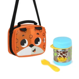Pack Escolar Animales Lonchera León + Termo Jirafa