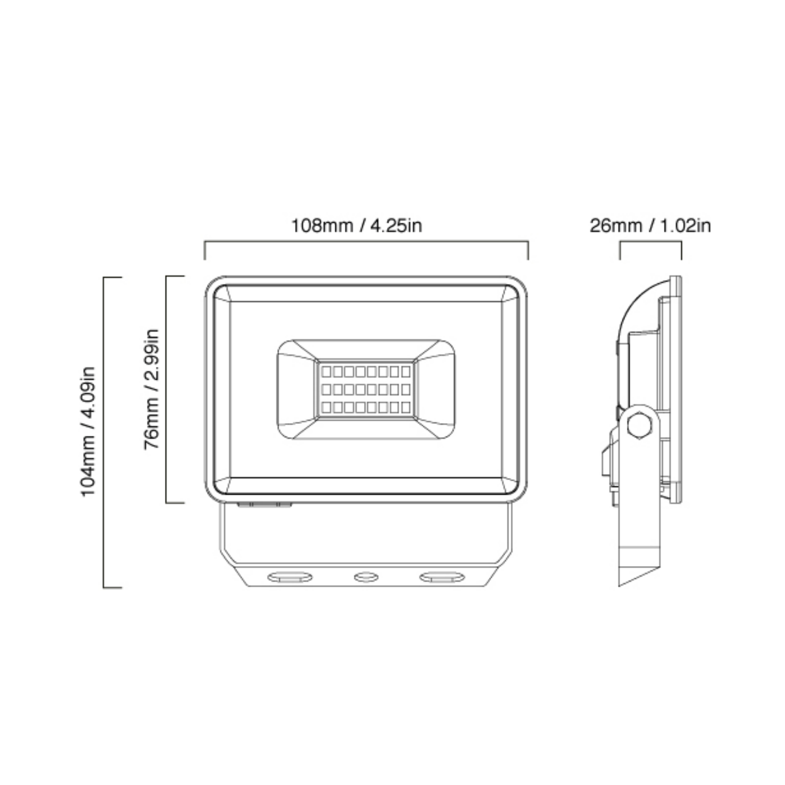 Proyector LED de Exteriores IP65, 20W 1800lm Blanco Frio 220V SEC - DEMASLED - Imagen 2