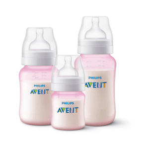 Set mamadera anti-colic 125 ML+260ML+330 ML Rosa