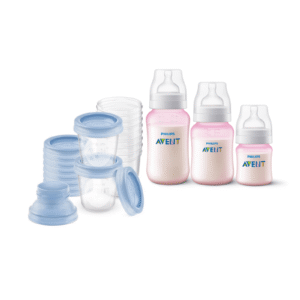 Set 10 Vasos de almacenamiento 0m+ 180ml + Set de 3 mamaderas Pink